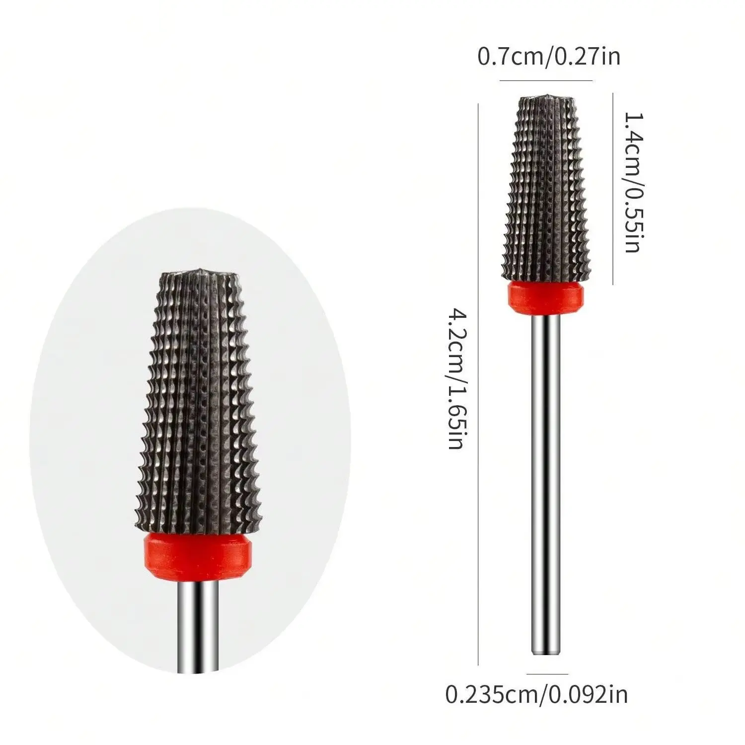 1 or 5pcs/set Tungsten Carbide Electric Nail Drill Bit Set - 3/32in Shank, Electric File Manicure Drills Accessories, 3-in-1 Bit