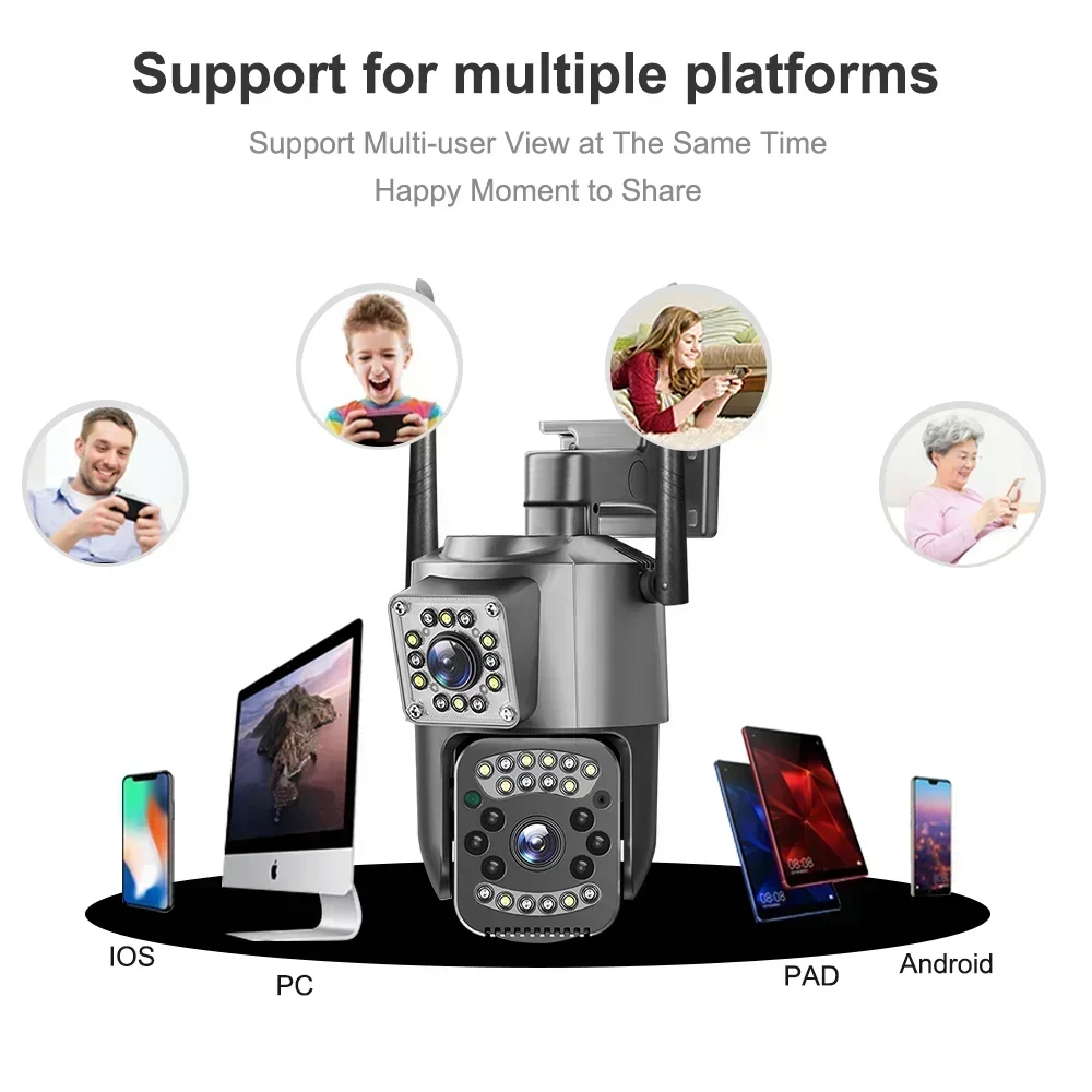 4K 8MP Wifi Surveillance Monitor Camera Dual Lens Outdoor Waterproof Security CCTV Video Surveillance Cameras Two-way Audio