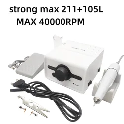 65W Electric Nail Drill Strong 211 Manicure Machine Pedicure Kit Nails Art Tool STRONG 210 40K Handpiece Nail File Equipment