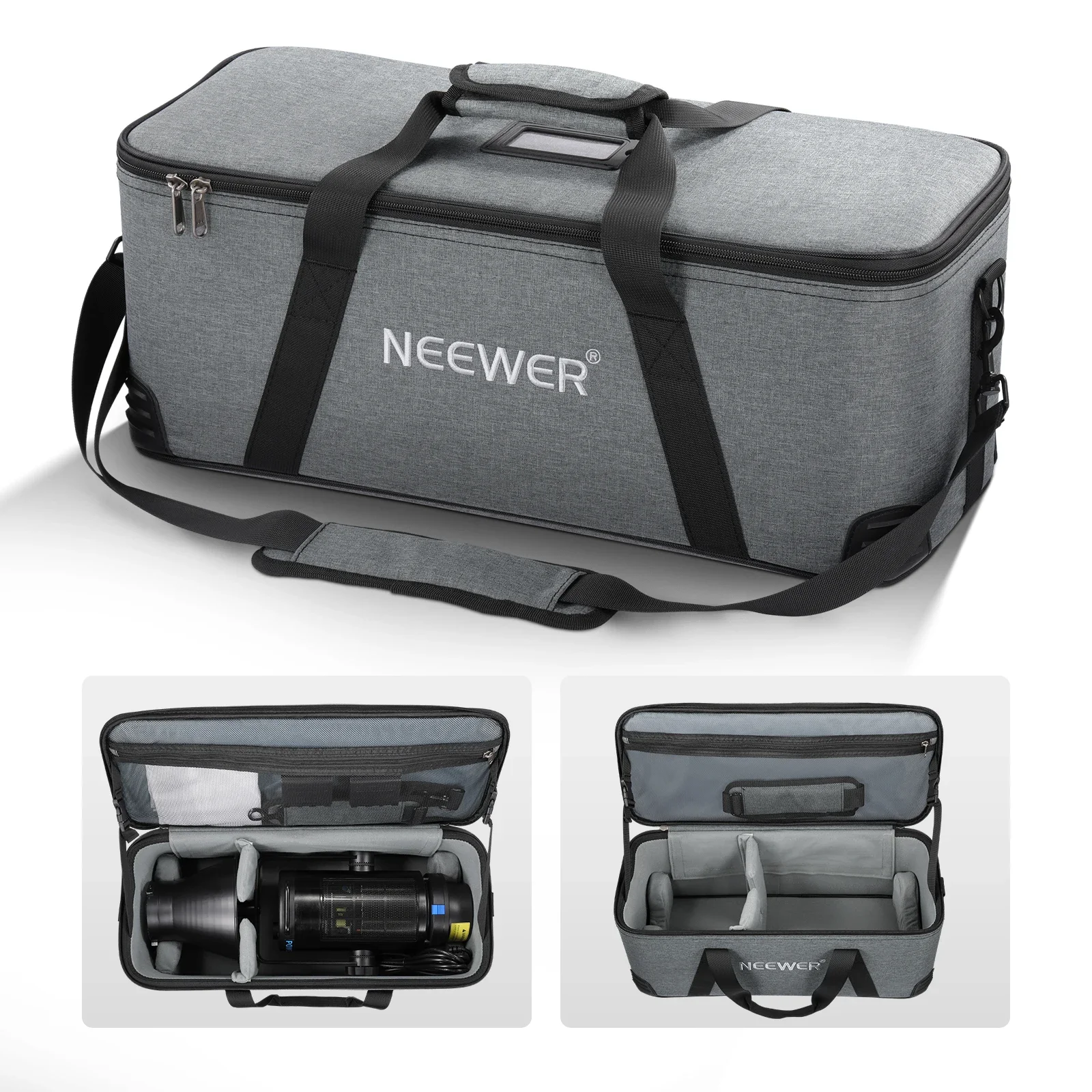 

Neewer Carrying Bag With Shoulder Strap, Handle, Movable Foam Padded For Studio Light CB300B CB200B FS150B CB100C CB60B RGB CB60
