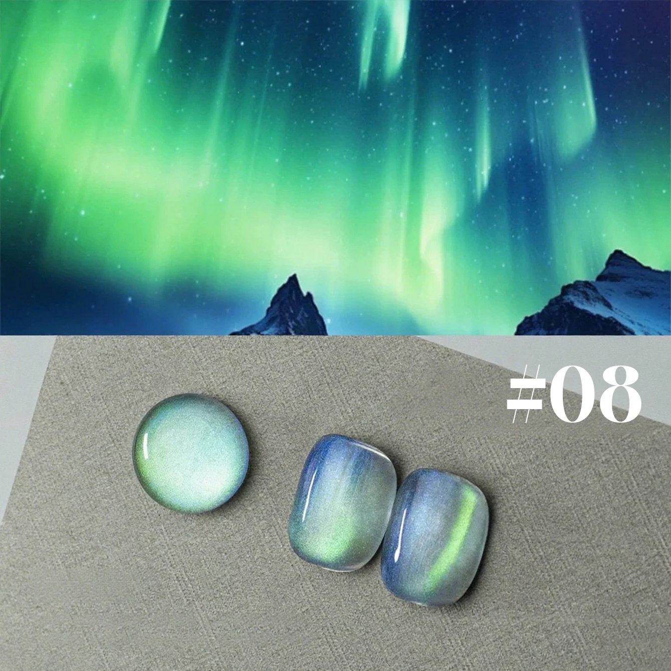 MN 12 مللي 1-10 قطعة أظافر عيد الميلاد 2025 أورورا القط العين هلام طلاء الأظافر مسمار الفن صالون استخدام الخرز الزجاجي الشعبي كريستال الأخضر الأظافر