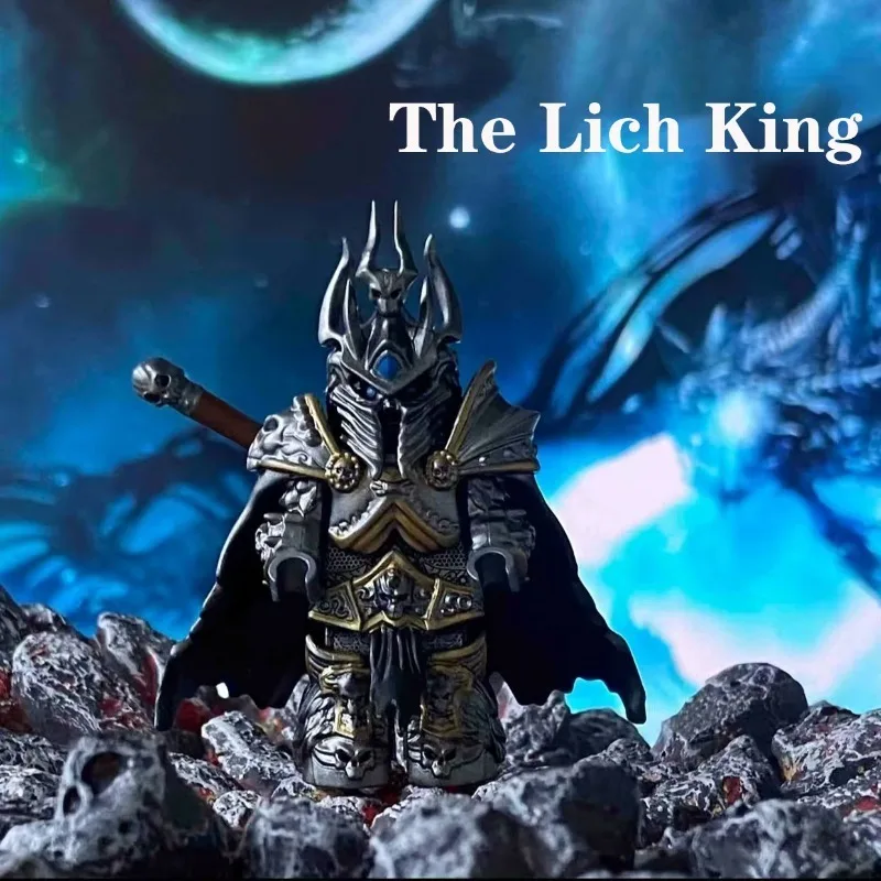 Lich King Warcraft Style Building Figure Armor Sword Cape Collectible Action Toy for Fans Boys Gift New 2025 Hot Sale view 2