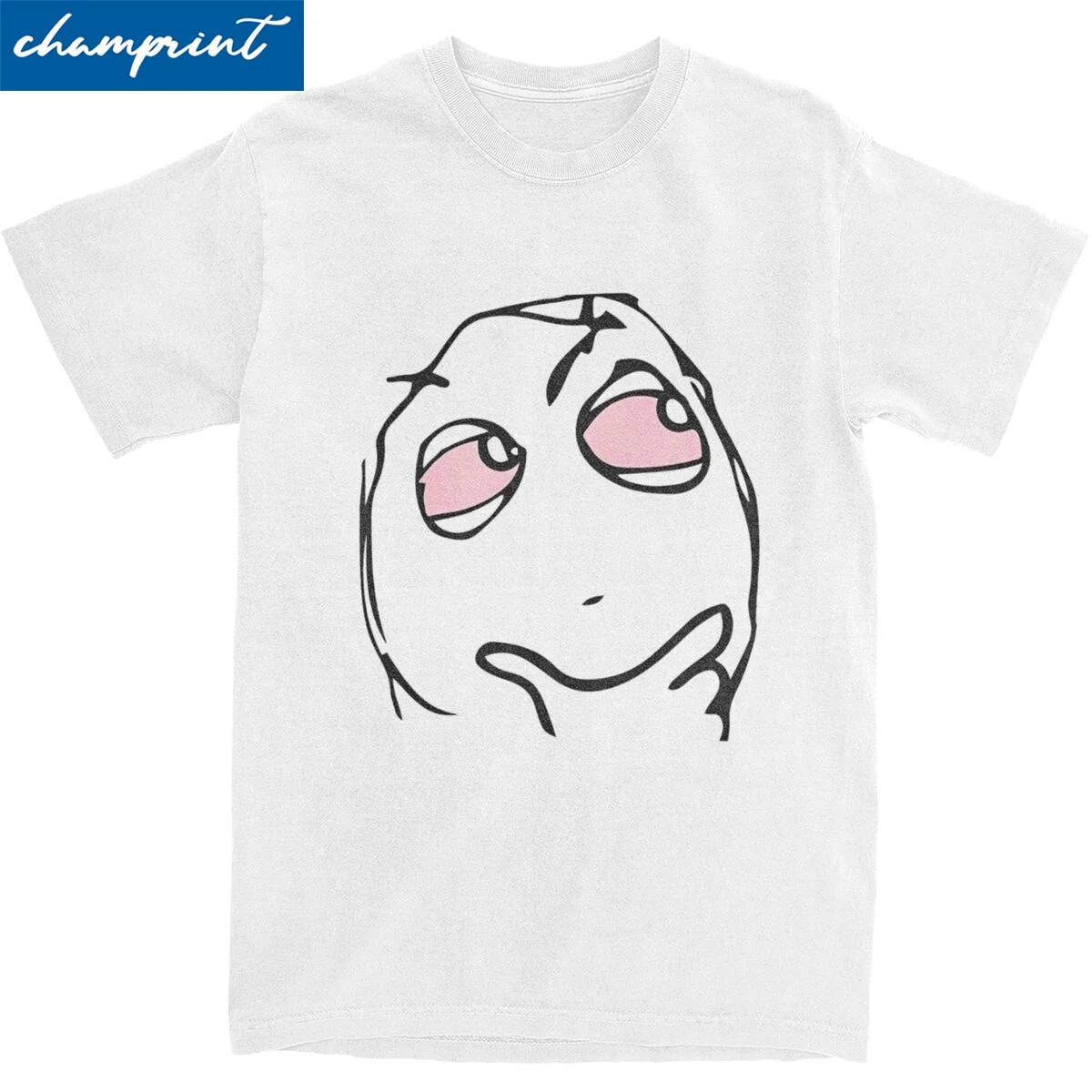 Casual RAGE COMIC Troll Face Be Me Pensive occhi rossi t-shirt viso ad alta reazione Unisex o-collo manica corta abbigliamento cotone estate