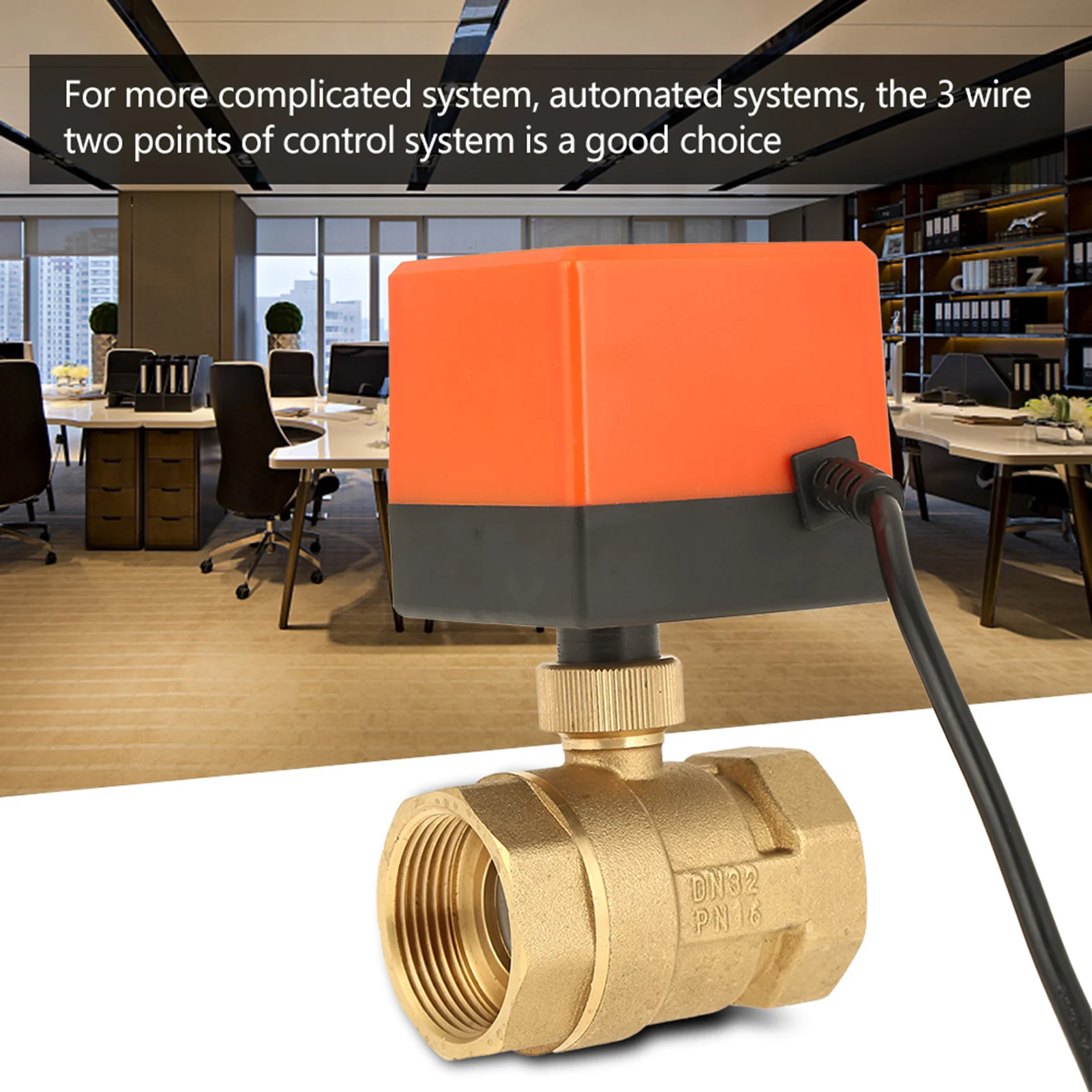 

Моторизованный шаровой кран, 1 шт. переменного тока 220 В G1-1/4 DN32 2-ходовой 3-проводной 2-точечный латунный шаровой кран с электроприводом