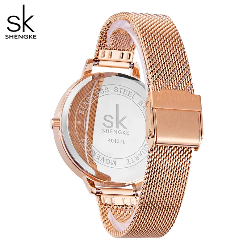 Shengke Luxury Ladies Dress Watch Luminous Waterproof Fashion Woman Wristwatch Stainless Steel Women Quartz Watches reloj+box