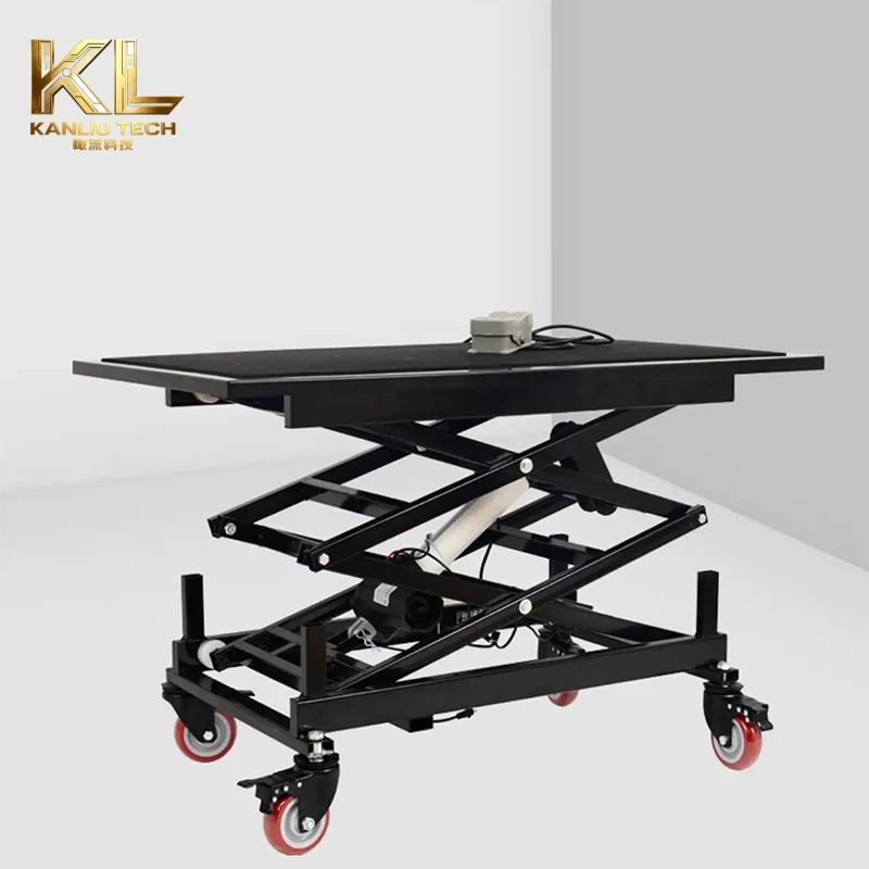 Electric Folding Lift Home Renovation Mobile Cart  Lift Platform  Electric Adjustable Stool  Hydraulic Lift Stand