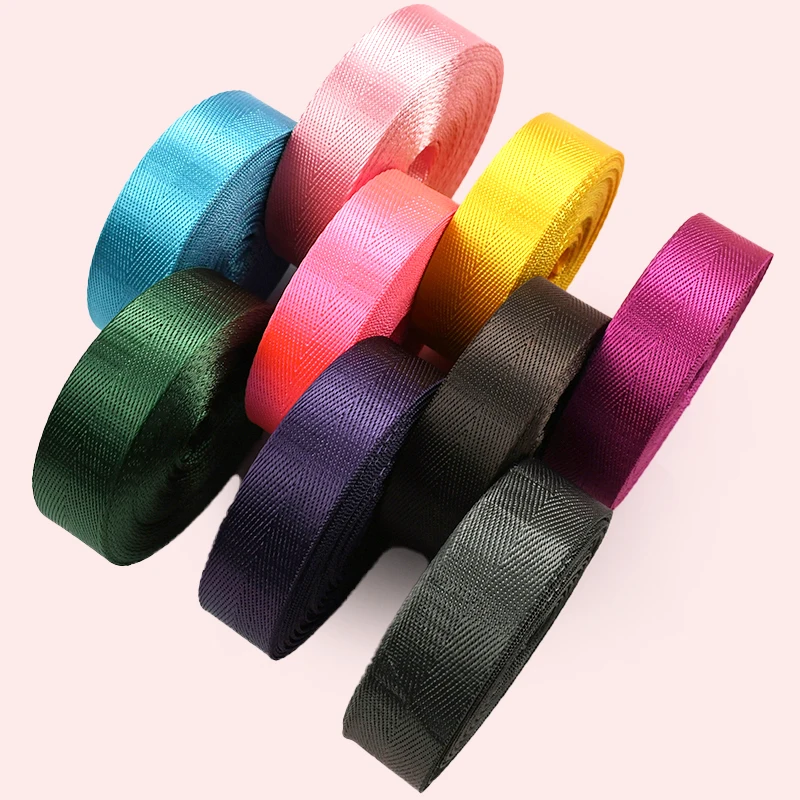 

5M 20-50mm Colored Nylon Webbing Ribbon Band for Bag Strap 1mm Thick Seat Belt Backpack Bias Binding Decor Tape Sewing Accessory