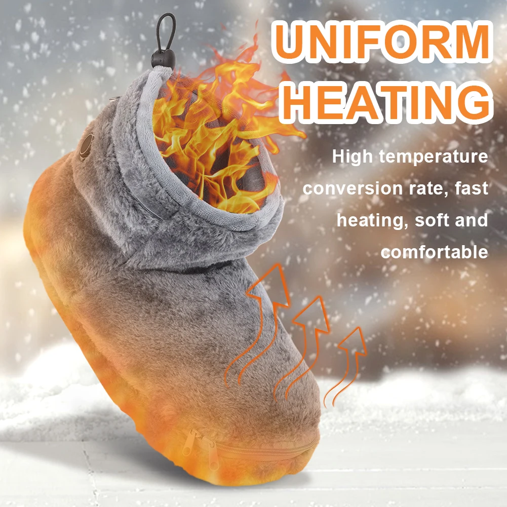 

USB Heater Foot Shoes Winter Warm Electric Slippers Comfortable Feet Heated Shoes Winter Warming Slipper Rechargeable for Unisex