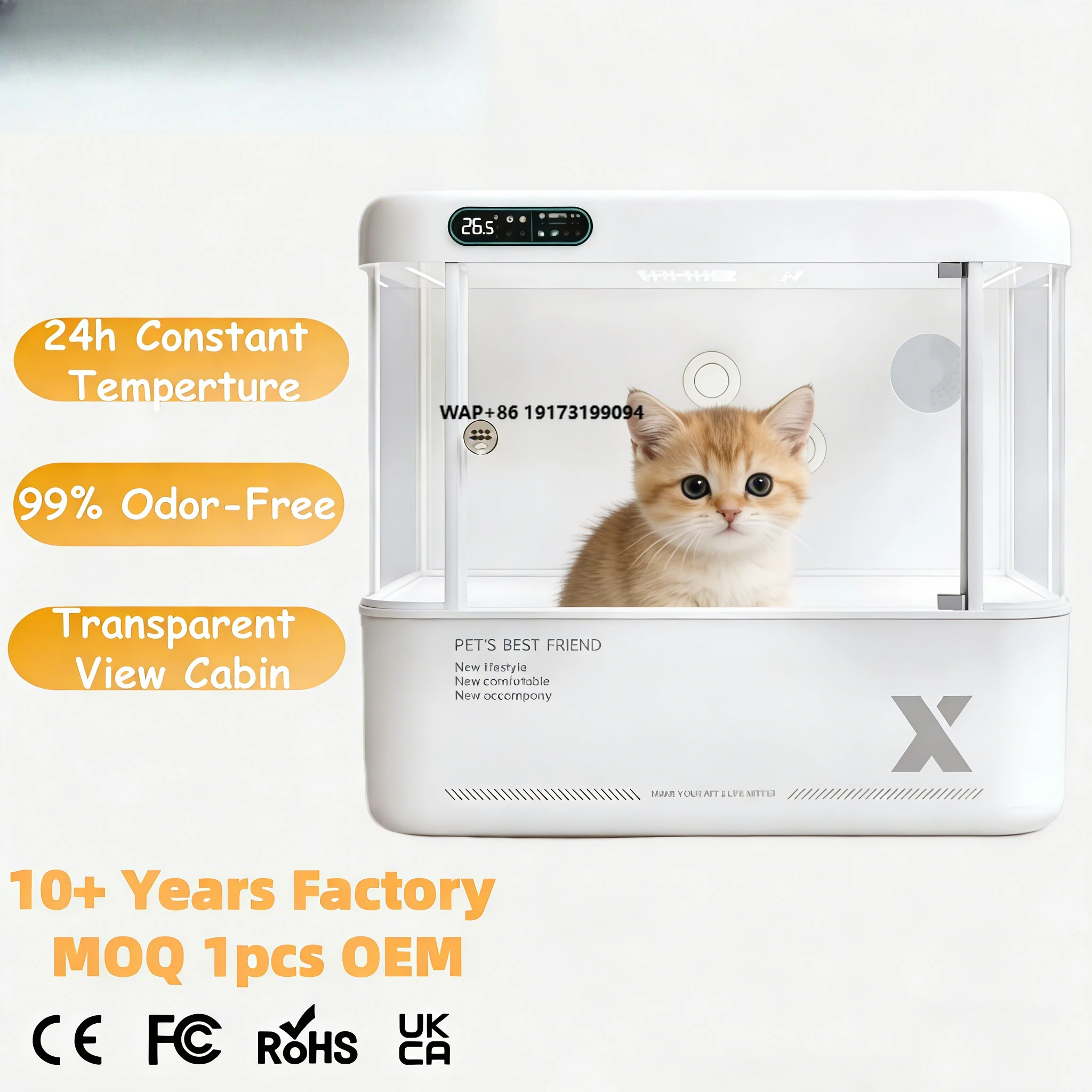 Pet Air-conditioning Smart Cabin for Cats-Luxury Modern Design Constant Temperature Fresh Air & Deodorant All Seasons Indoor Use