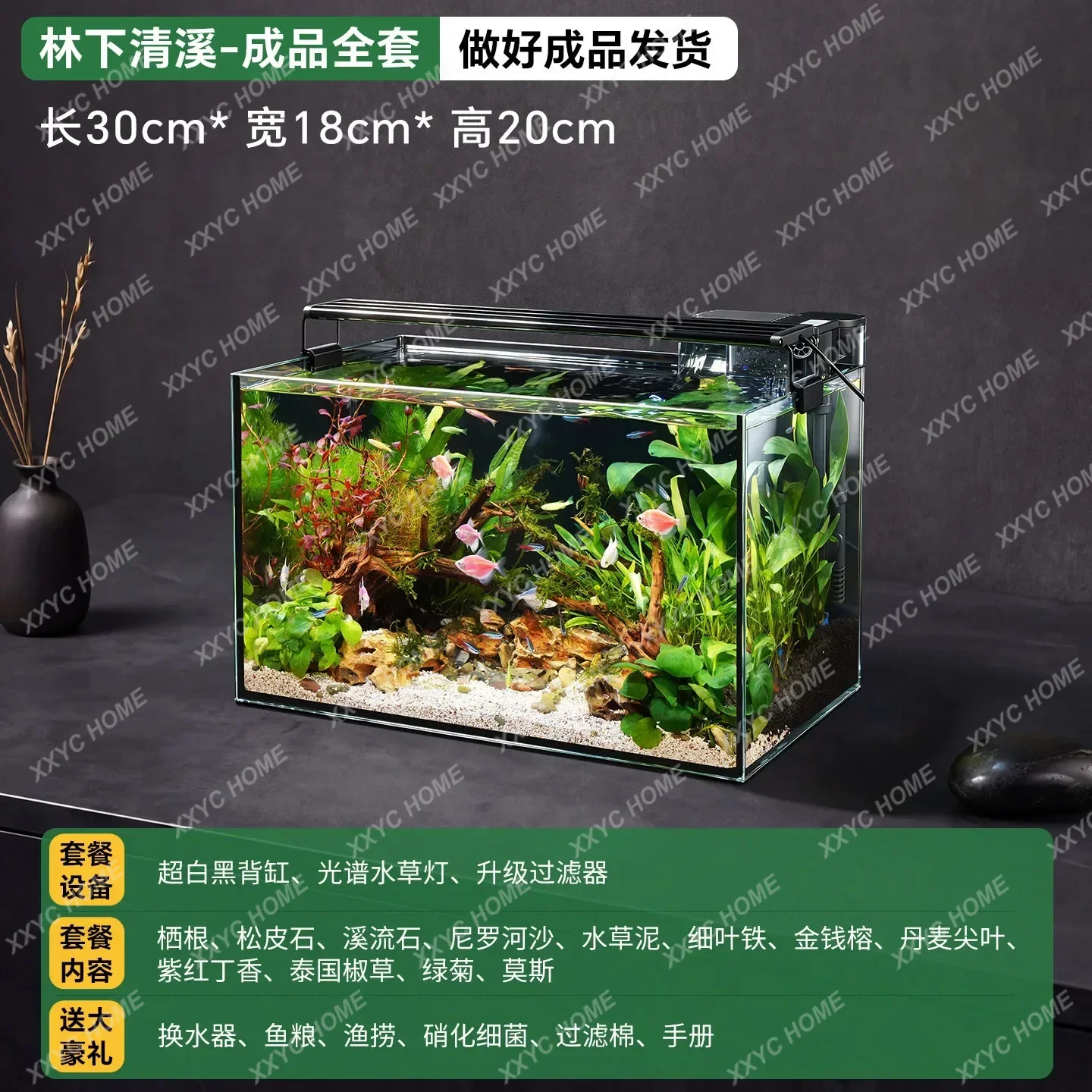 XXWater-free ecological home desktop living room small integrated landscaping fish tank
