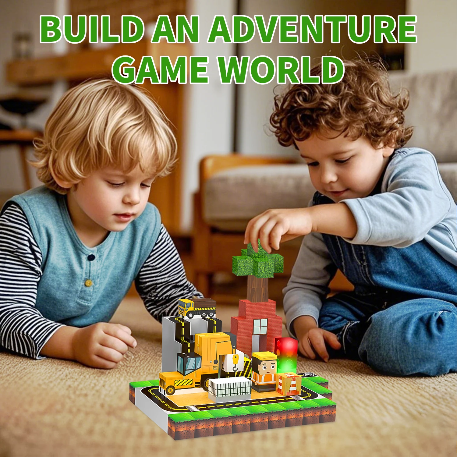 Blocs de construction magnétiques créatifs Mine World, ensemble de cubes magnétiques, modèle de bricolage pour enfants, tige de tige, jouets sensoriels Montessori pour garçons et filles