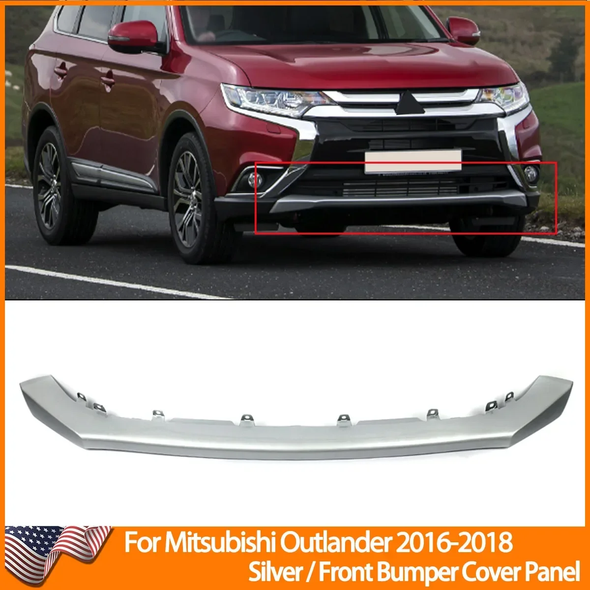 Front Bumper  Fits  Mitsubishi Outlander Front Bumper Lower Valance Panel Assembly2016 2017 2018