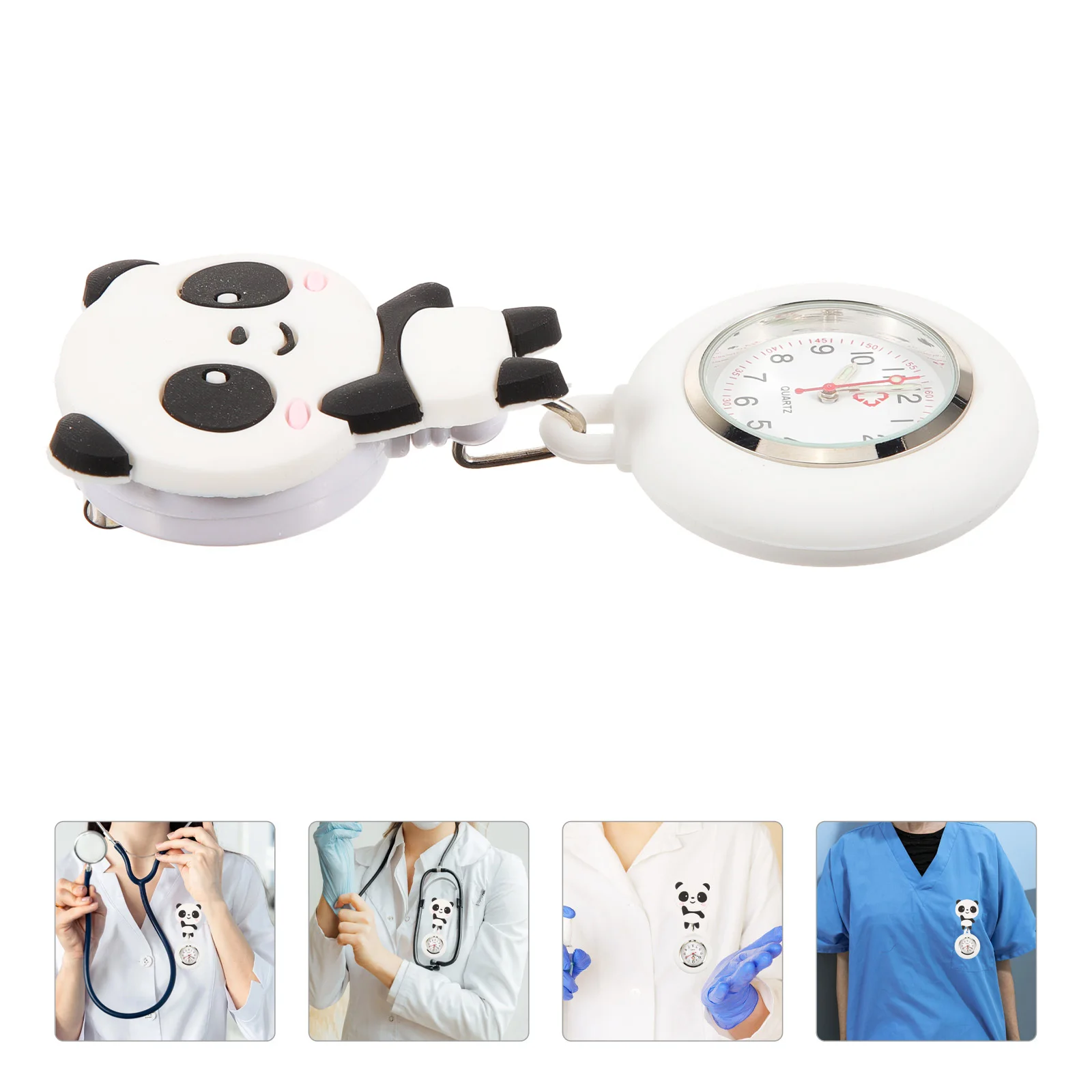 

Retractable Nurse Pocket Watch Clip on Hanging Watch with Medical Themed Dial Perfect Gift for Nurses Doctors Birthday