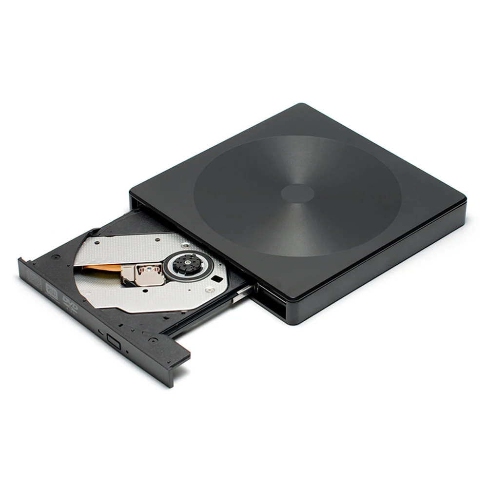 Custodia per unità ottica in plastica custodia per lettore DVD CD-ROM di tipo C USB3.0 doppia porta Plug and Play per Windows/Mac OS/Linux