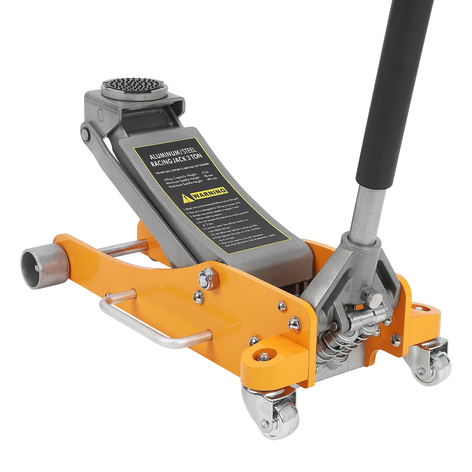 ExploreHorizon Low Profile Floor Jack - Aluminum Steel Hydraulic, Dual Pistons Quick Lift PumpHigh Lifting 3.86