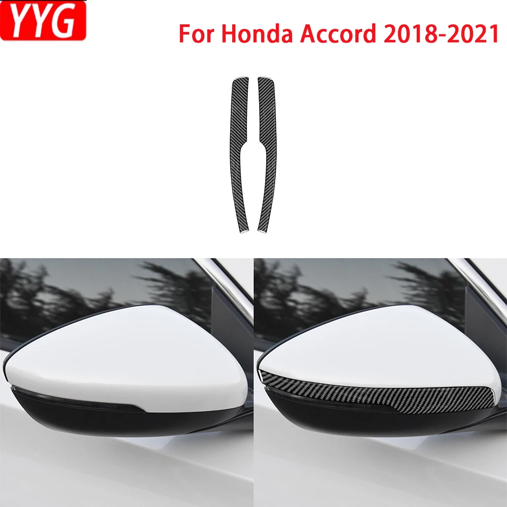 

For Honda Accord 2018-2021 Carbon Fiber Rearview Mirror Panel Cover Car Interior Decoration Accessories Sticker