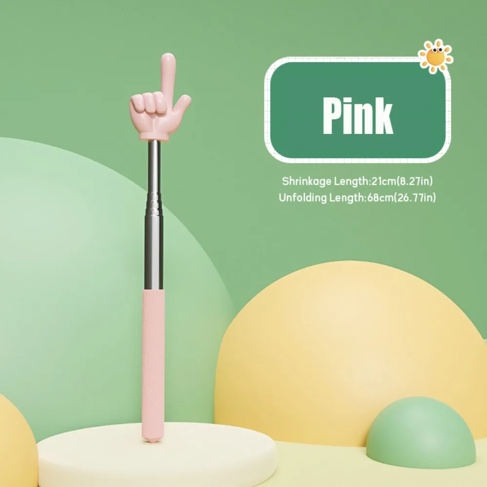 Stainless Steel Teaching Pointer Telescopic Rod Finger Design Teaching Stick Finger Reading Sticks School Office Supplies