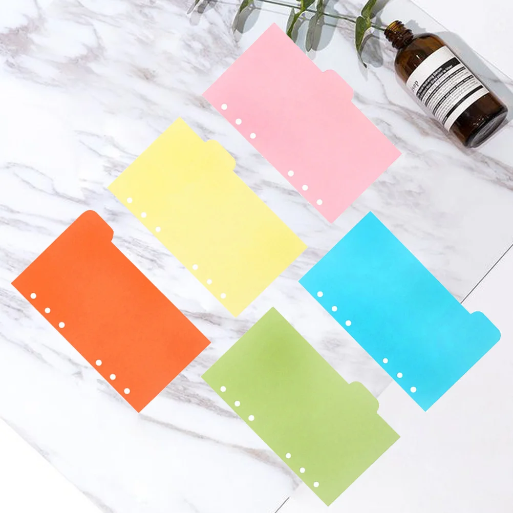 25Pcs A6 Refill Paper Divider Set Colored Heavy Wear-Resistant Paper for Spiral Notebook Traveler Notebook Index Cards