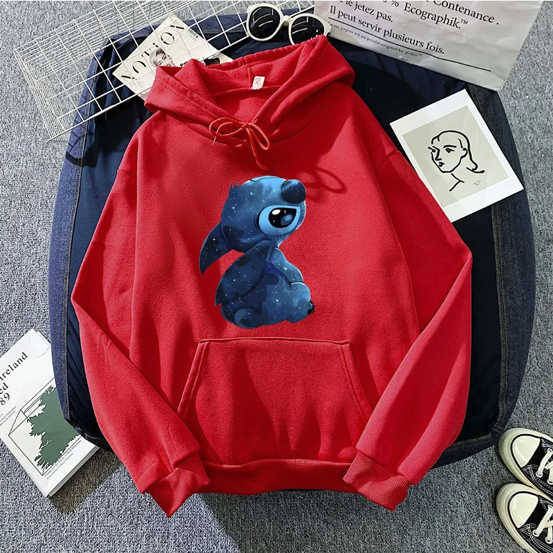 90s Hoodies Kawaii Christmas girls Kawaii Lilo Stitch Hoodie Women Stitch Cute Manga Sweatshirts Y2k Streetwear Female Hoody