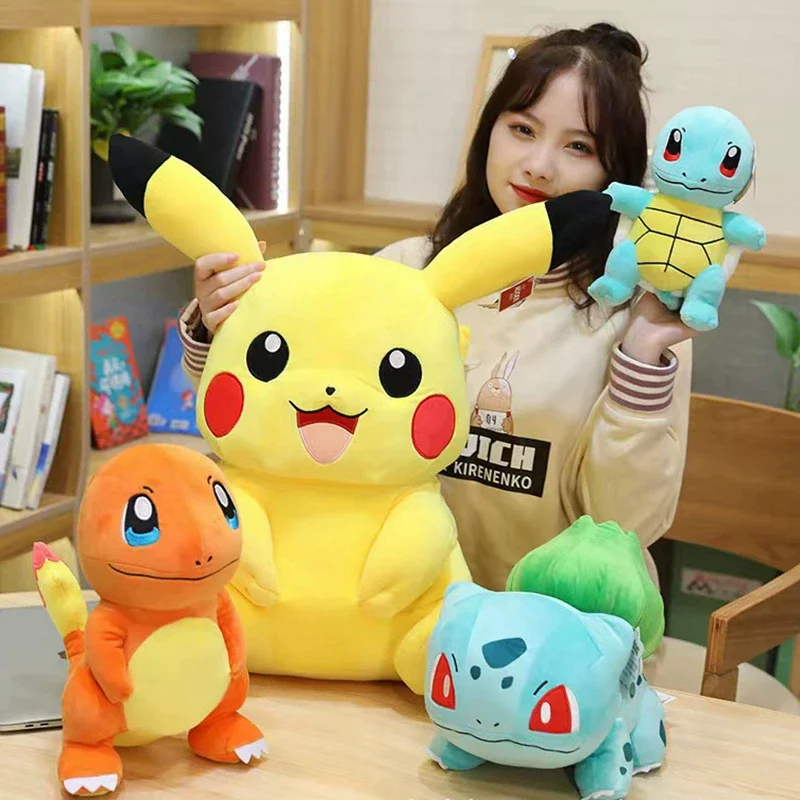 

25cm Cartoon Anime Bulbasaur Charmander Squirtle Stuffed Animals Plush Toy Cute Soft Comfortable Doll Hug Pillow Creativity Gift