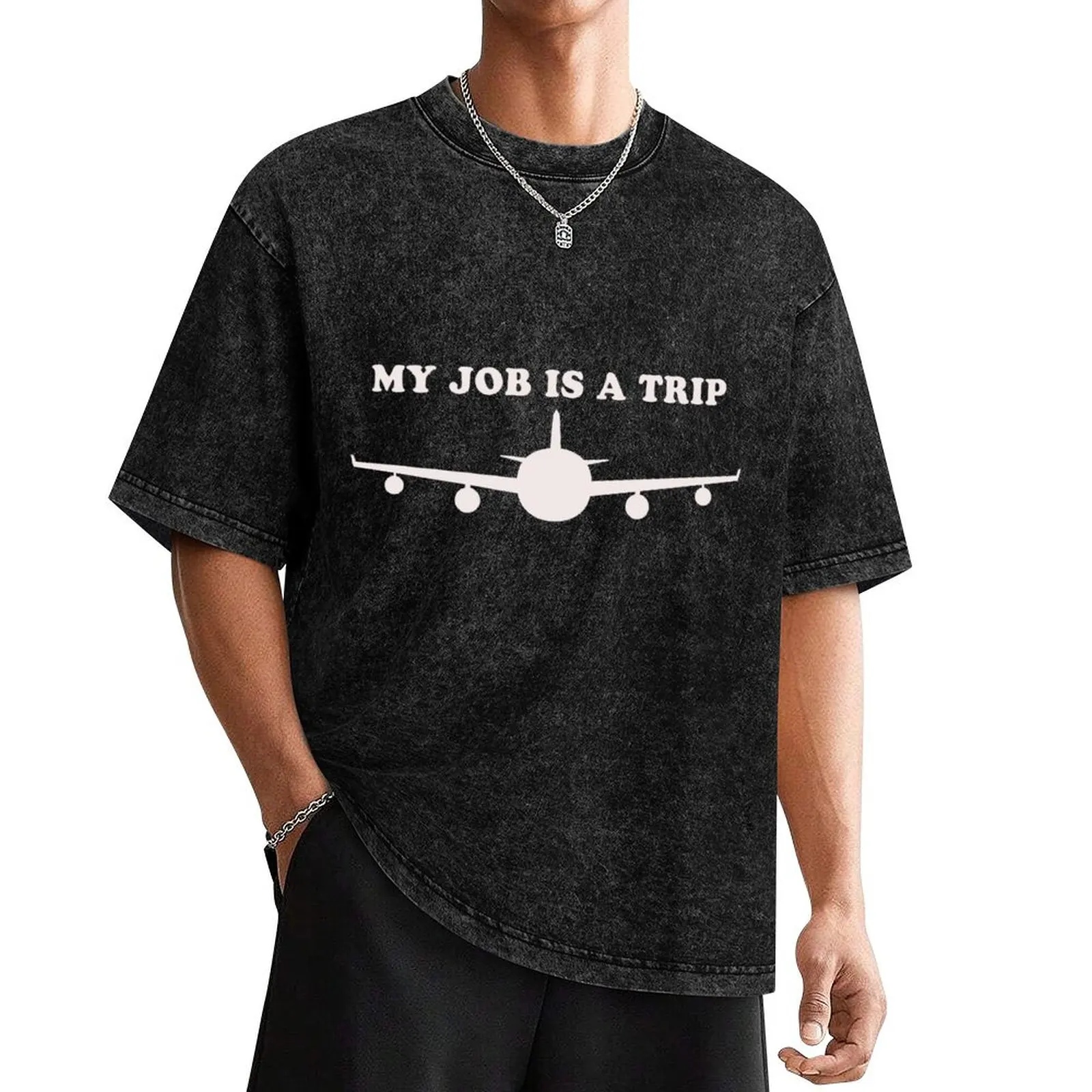 My Job is a Trip Funny Flight Attendant Stewardess Gift T-Shirt Clothing anime tshirt t shirts for men pack