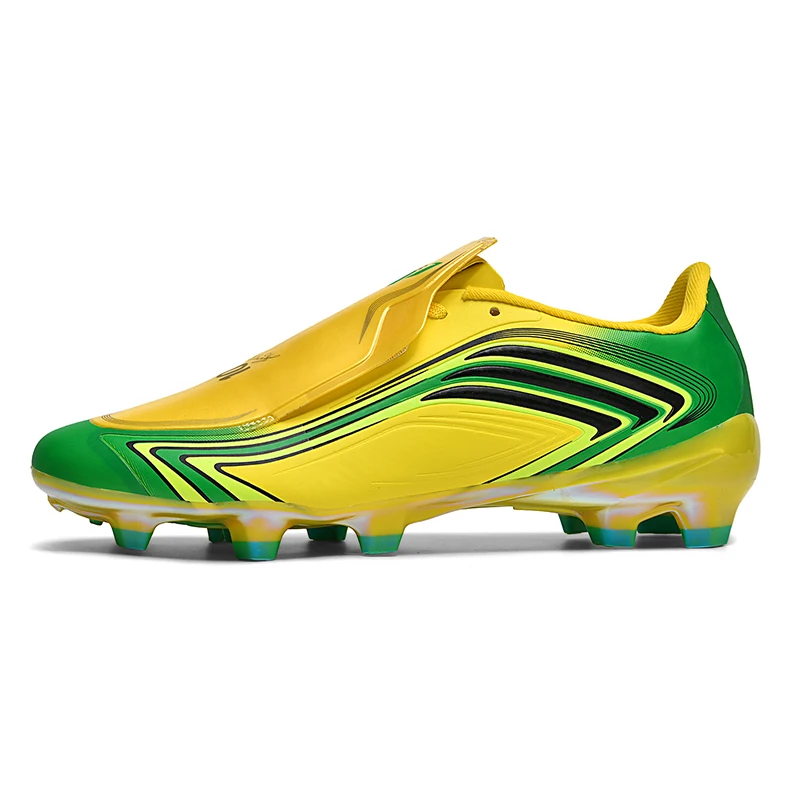 T48 High Quality Mens Soccer Shoes SLIP-ON Non-Slip Turf Soccer Cleats TF/FG Training Football Boots Chuteira Campo F50