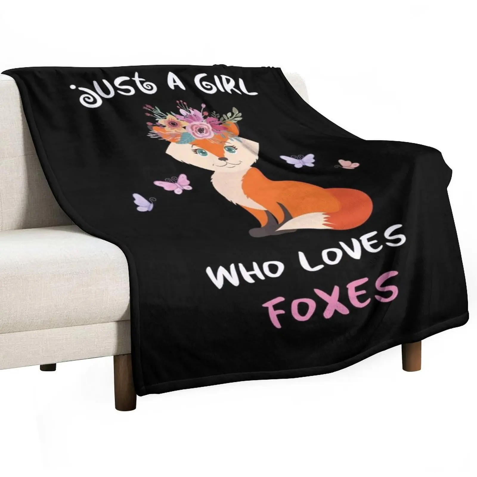 

Just a Girl Who Loves Foxes, Gift for Fox Lover Throw Blanket Soft Beds Hairys Designers anime Blankets
