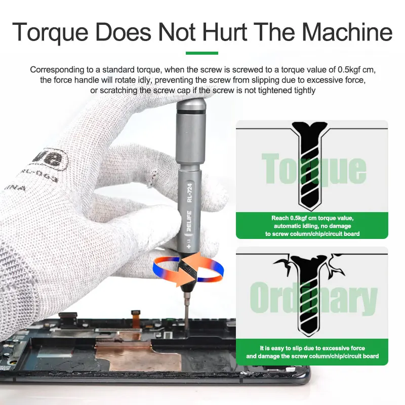 RELIFE RL-724-IP17 High Precision Torque Screwdriver Strong Magnetic Adsorption Disassembling Phone Equipment Maintenance Tool