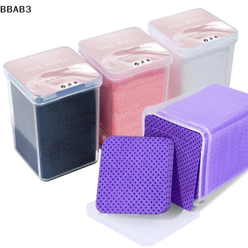 Lint Free Cotton Wipes  for UV Gel Tips Remover Nail Polish Cleaner Soft Absorbent for Nail Salon Essential