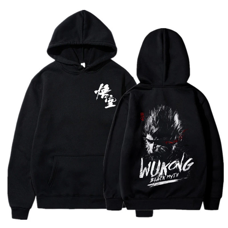 2024 New Black Myth Wukong Hoodie Men\'s Harajuku Fashion Hip Hop Personality Pullover Autumn Winter Long Sleeve Sweatshirt