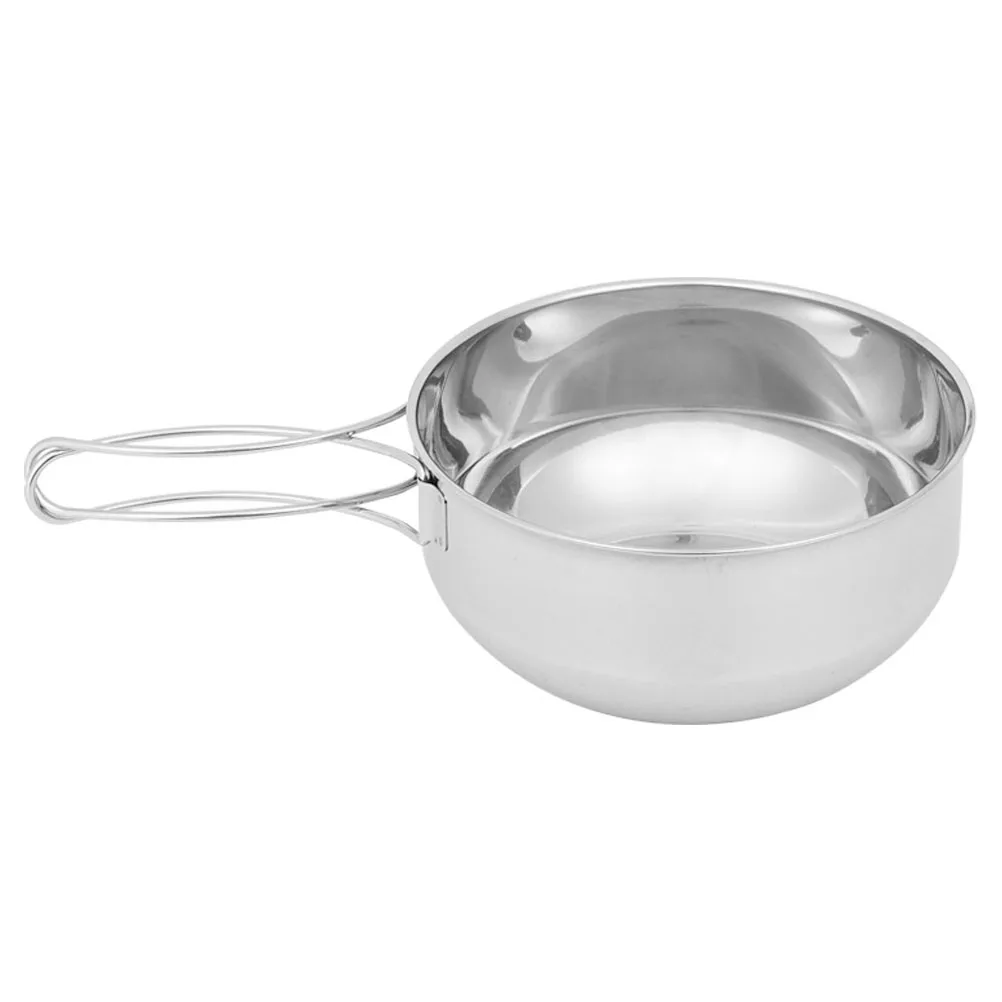 

1pc Stainless Steel Folding Bowl Camping Cookware Pot Supplies Dinnerware Outdoor Gear Hiking Utensils Portable Lightweight