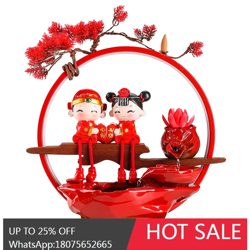 

HLZ Flowing Water Ornaments Pair Creative Backflow Valentine's Day Gift Ornaments
