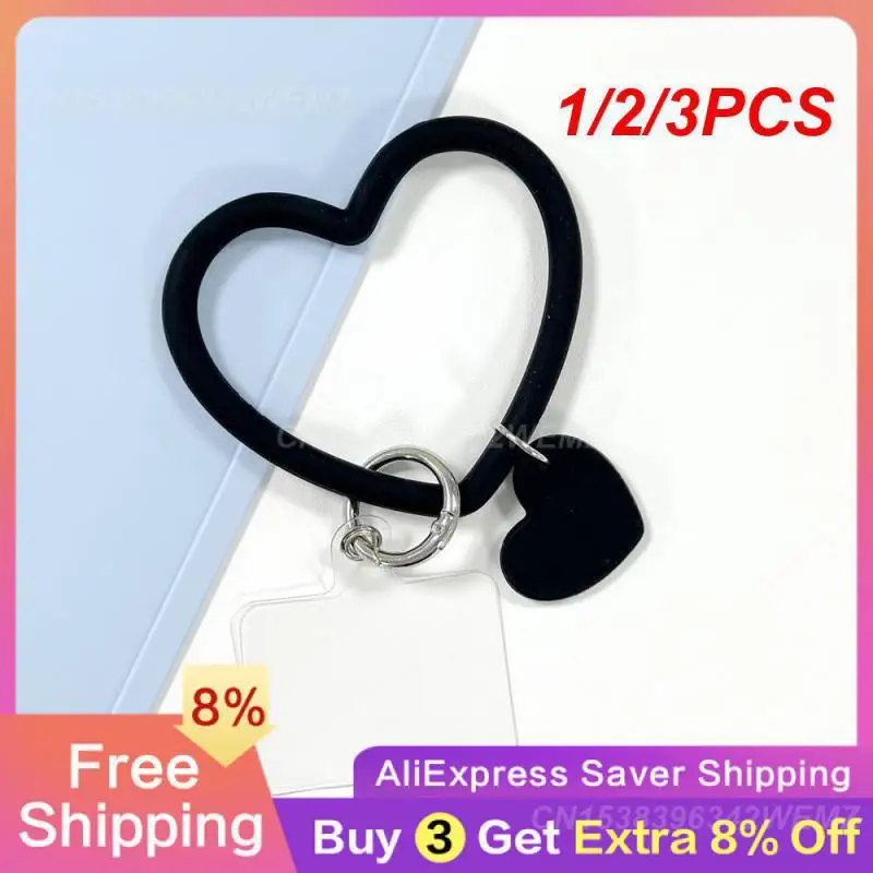 1/2/3PCS Solid Color Small Beautiful Silica Gel Health & Beauty Cell Phone Wear-resistant Comfortable Key Chain Decorations