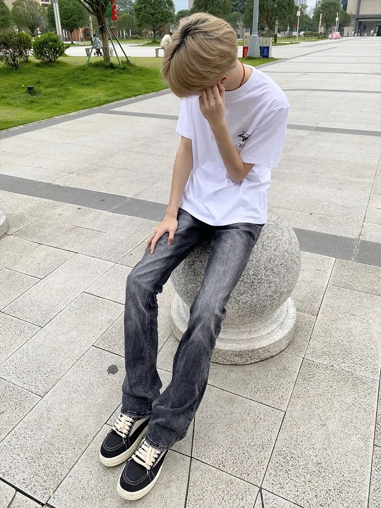 

Waed Distred Men's Slim Fit Straight Leg Jeans High Street American Sle CleanFit Slimming Jeans Youth Faion