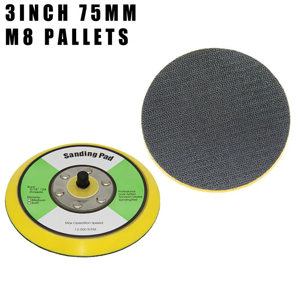 

3" Inch 75mm Hook & Loop Sanding Polishing Backing Pad With M8 Thread for Air Sander Abrasive Disc Sandpaper Buffing Pads