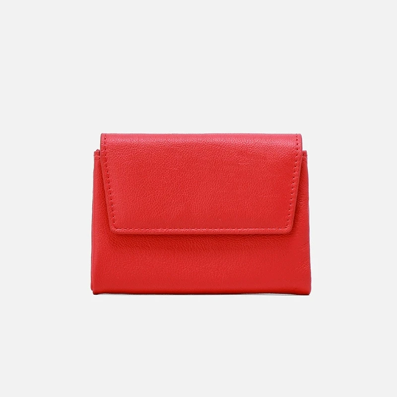 2026 New Cow Leather Wallet Magnetic Clasp Short Genuine Leather Purse Woman RFID Card Holder Clutch With Box
