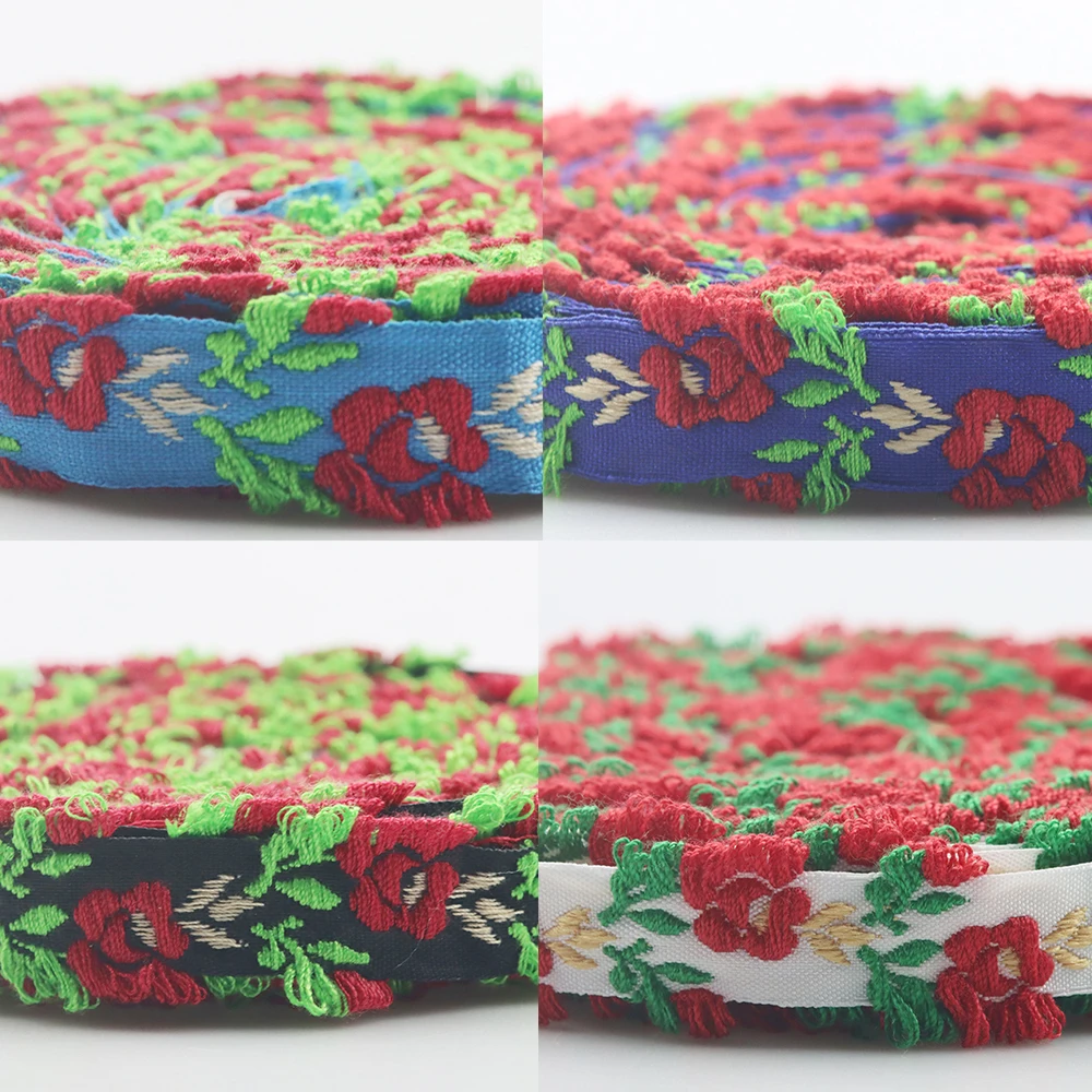 

1.5CM 1 yard vintage rose ethnic style lace webbing headwear waist rope clothing bag accessories DIY handicrafts wedding party