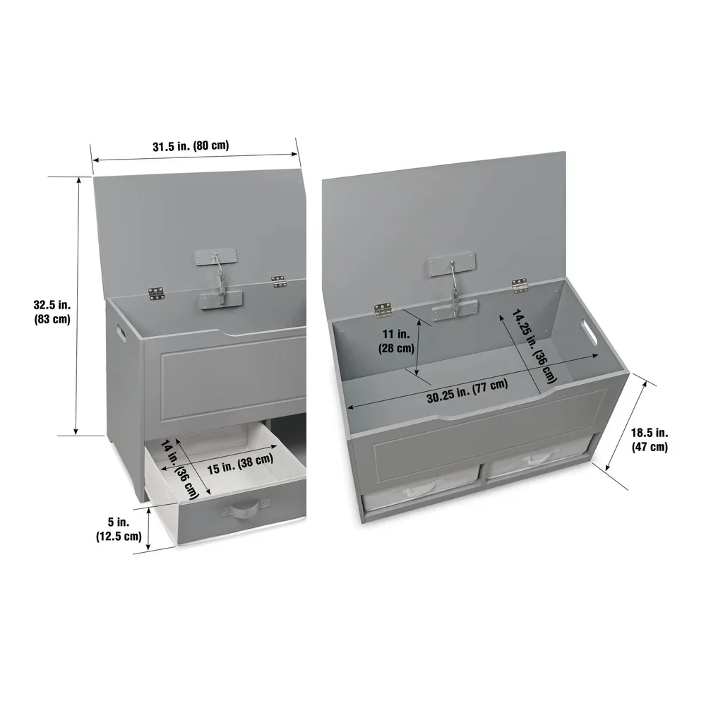 어린이 나무 장난감 상자 보관 벤치 위로 아래로 장난감 주최자 안전 힌지 가역 바구니 어린이 놀이방 침실