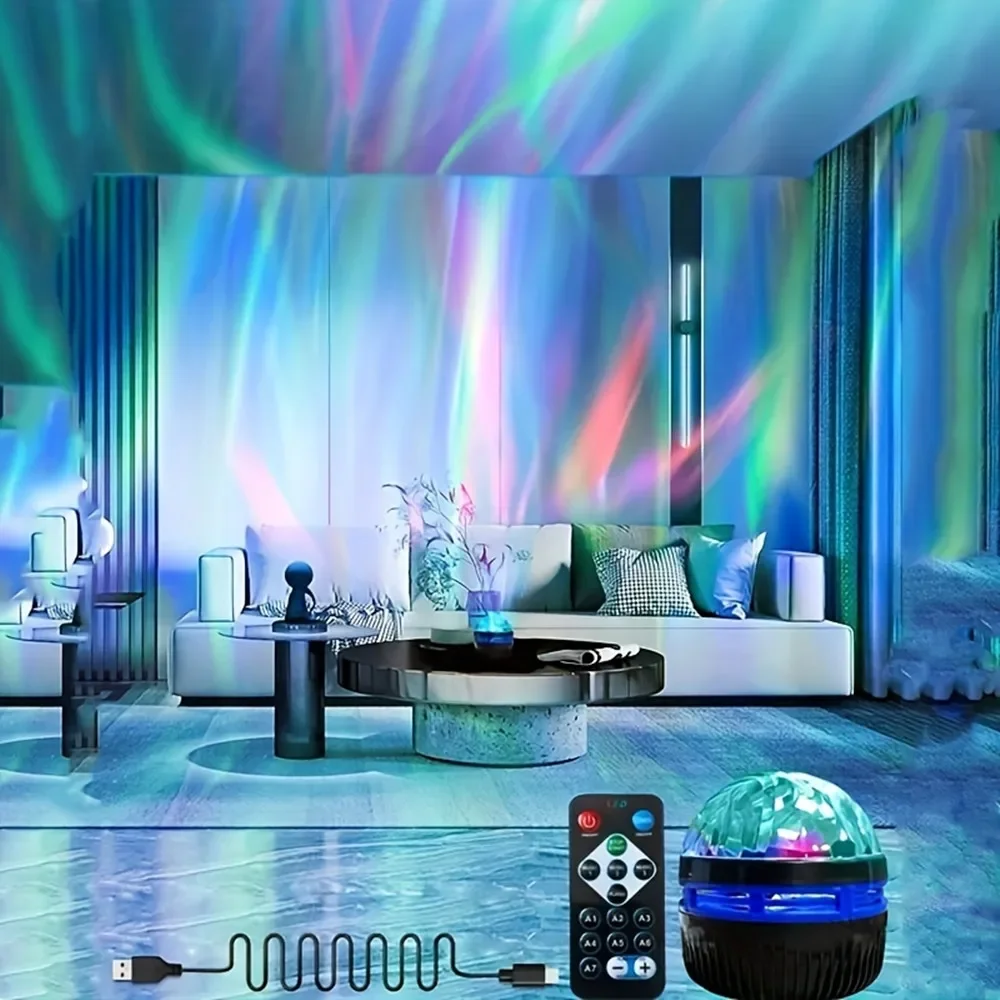 

USB LED NightLights Galaxy Starry Sky Projector Aurora Lamp DC 5V RGB Colorful Remote Control Rotating Lighting for Home Decor