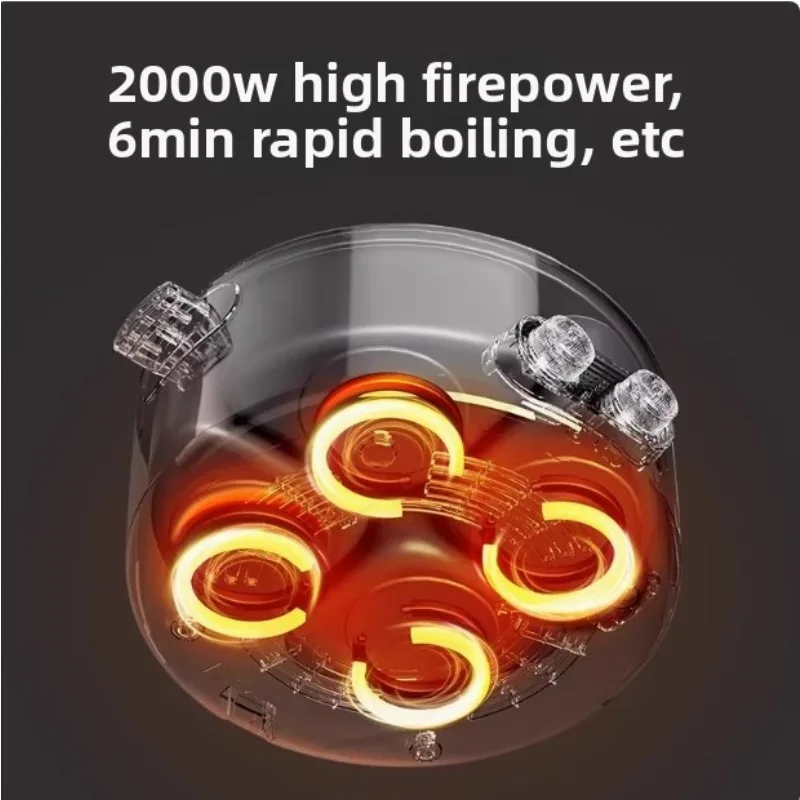 Household 6-liter Capacity Integrated Hot Pot Electric Caldron Colorful Mandarin Duck Electric Pot Four-Grid Multi Functional