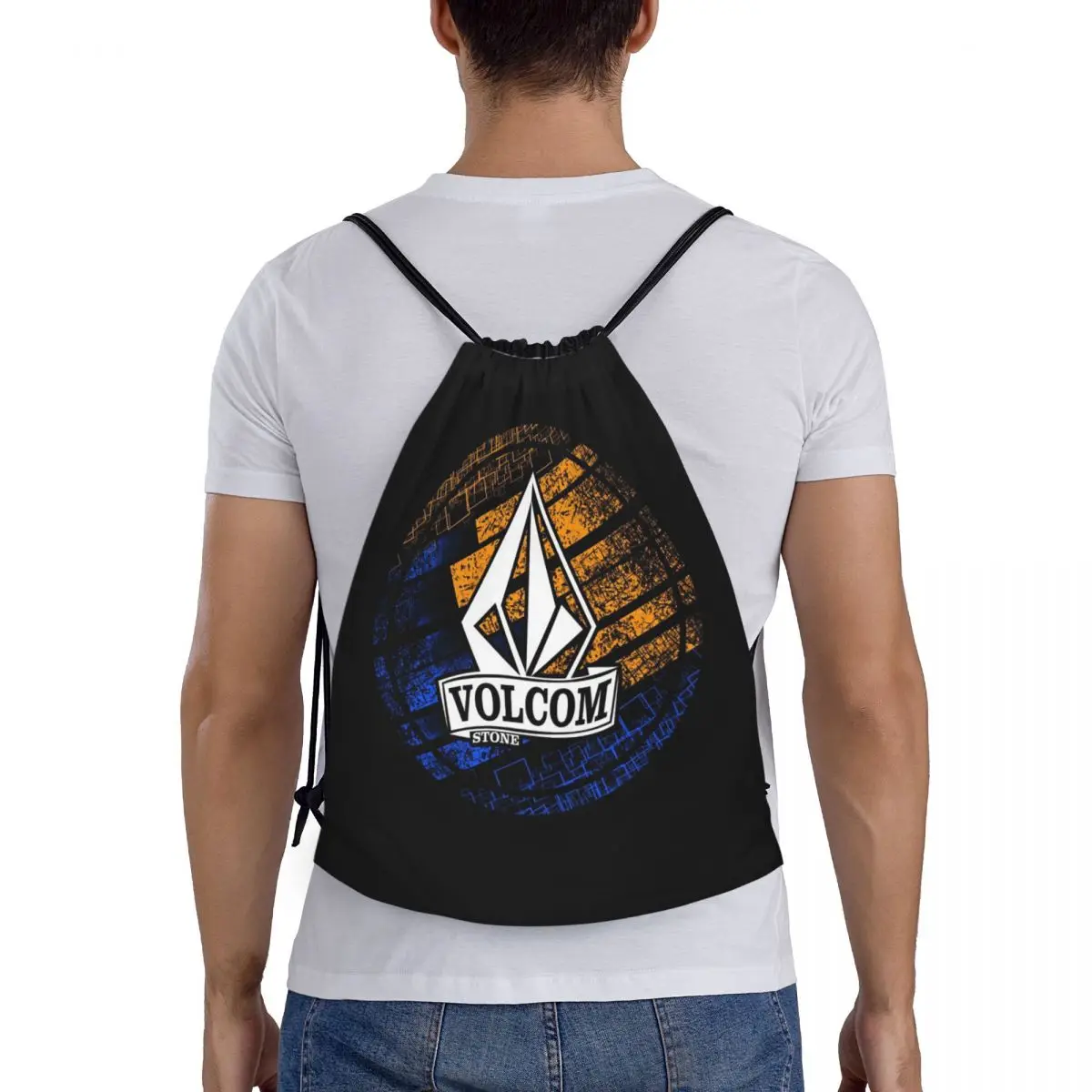 Half Diamond Volkom Backpacks Casual Drawstring Bags Storage Bag Book Bags for Travel School