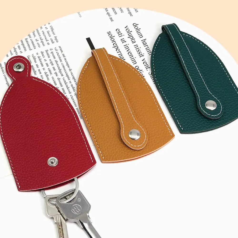 

Unisex Pull Type Key Bag Leather Portable Key Holder Case Mini Keychain Pouch Key