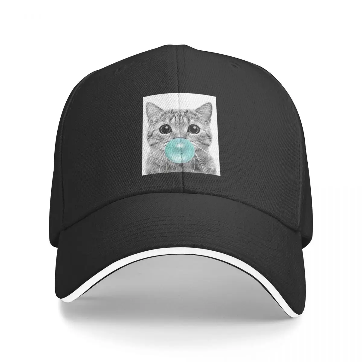 Cat Chewing Blue Bubble Gum Baseball Cap Anime Hat Luxury Brand Women Caps Men's