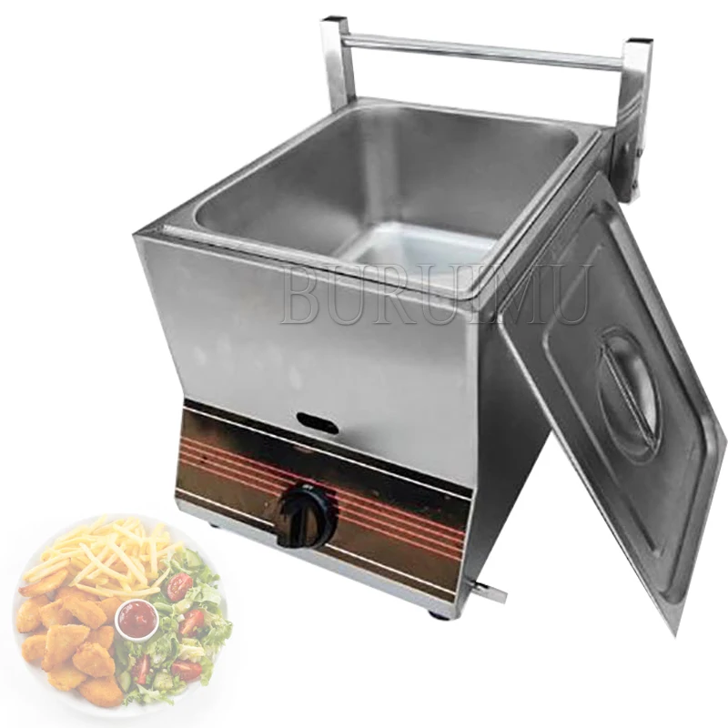 Double Cylinder Gas Fryer Professional Style Gas Deep Fryer with 2 Removable Oil Containers