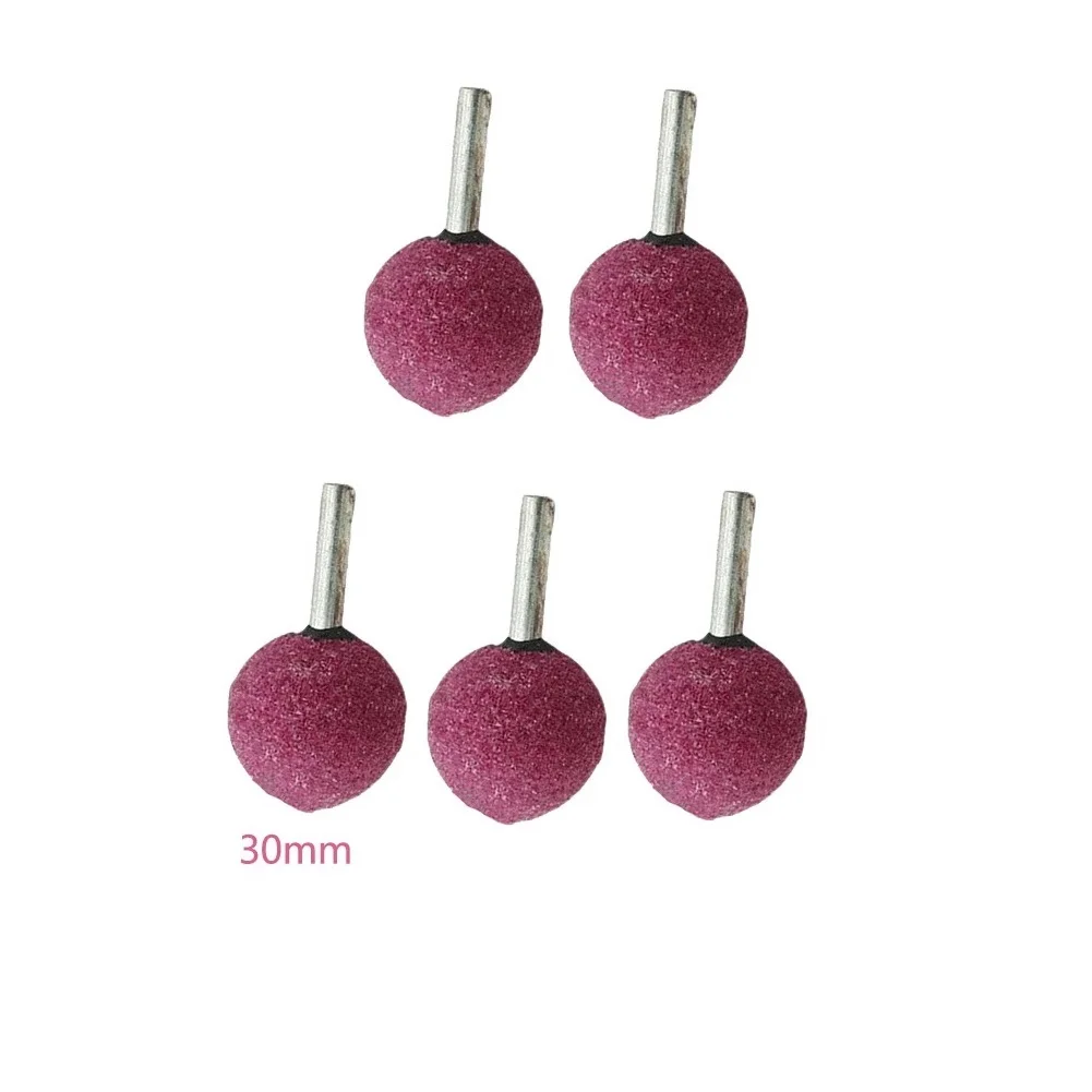 High-quality Grinding Head Power Tools 16/20/25/30mm 5PCS Ceramic Mounted Point Engraving Good Coaxiality Round Ball Shape