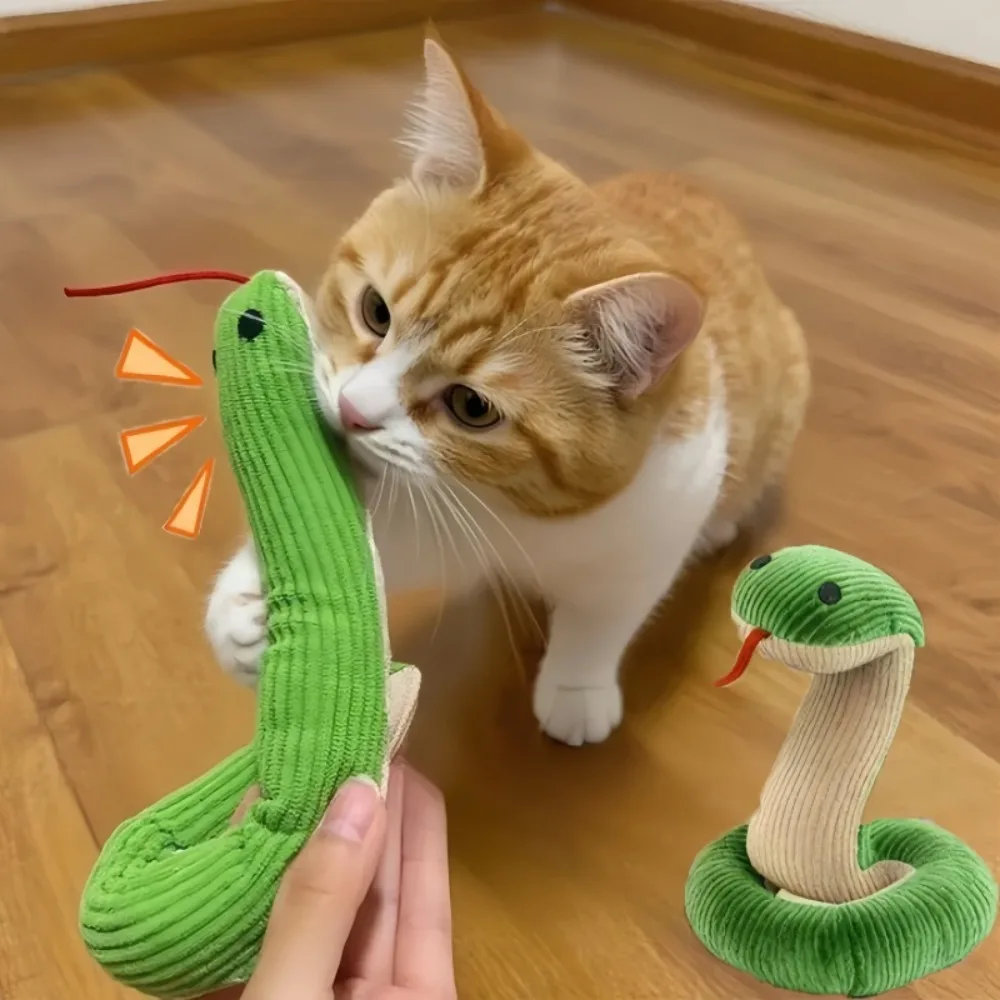 Toy Snake Is Used Plush for Dogs and Cats To Grind Their Teeth Relieve Boredom and Prevent Bites Interactive Small Snake Toy