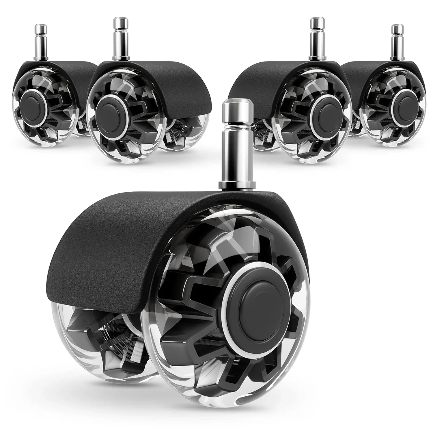Office Chair Caster Wheels Heavy-Duty Chair Wheels Support 2200lbs,Mute Rubber Chair Casters