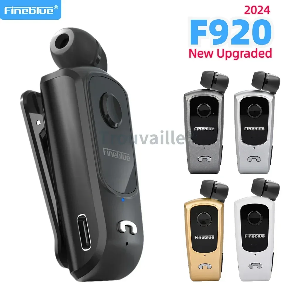 Fineblue F920 Wireless Bluetooth Headset Heaphones in Lotus Earphone with Clip Handsfree Retractable Earphones F520 F580 K55 K65