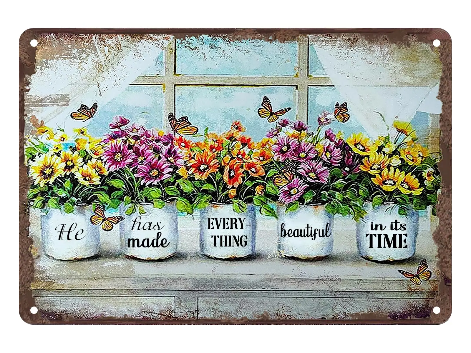 Винтажные Цветы, металлический жестяной знак, жестяной знак для сада, он сделал все красивое в своем саду, Декор для дома, гаража, бара, кафе, Kitc