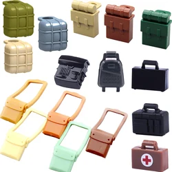 WW2 Military Accessories Building Blocks Army Soldiers Figures Mini Backpack Rucksack Weapons Parts Educational Toys